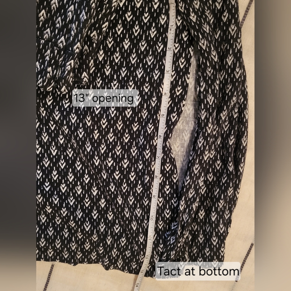 Elevenses By Anthropologie Black & White Ikat Wide-Leg Pants XL - Picture 16 of 16